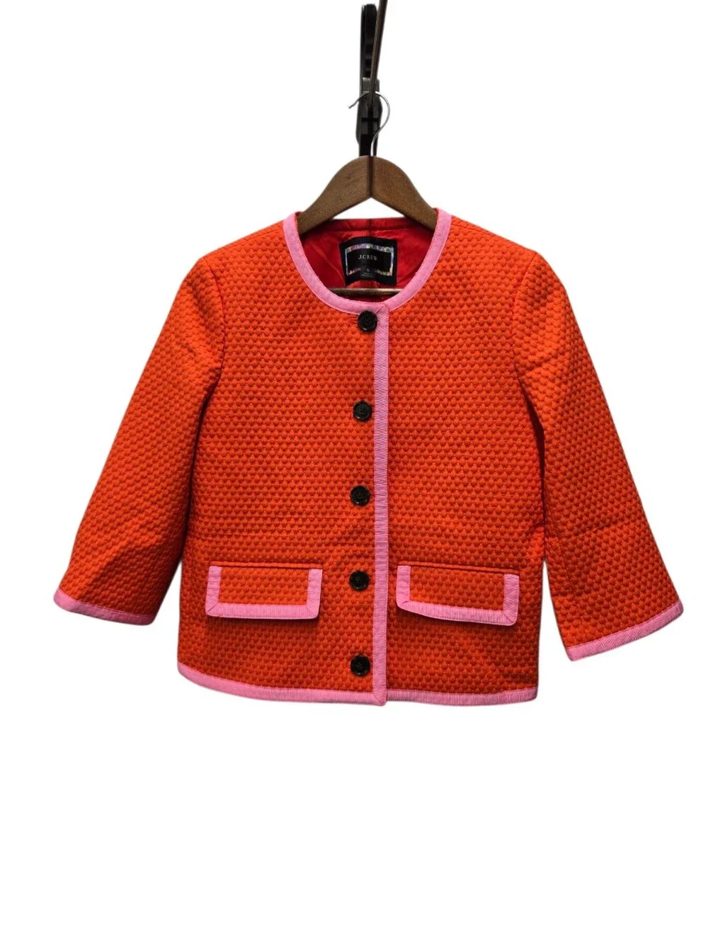 J. Crew Collarless Blazer in Matelassé